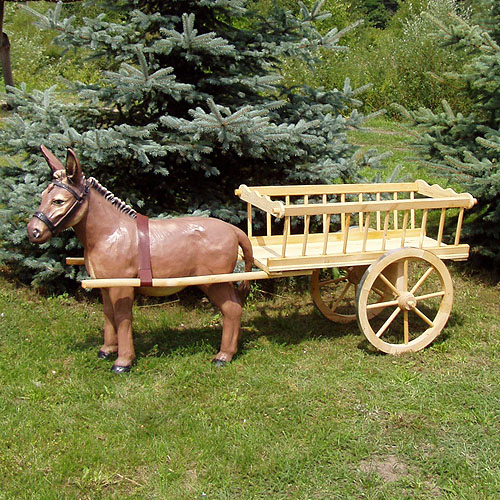 Gitterwagen mit einem Esel 180x53 cm