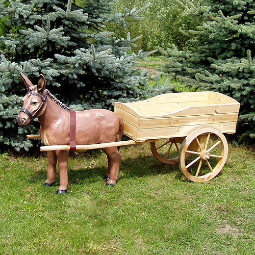 Wagen mit einem Esel 180x53 cm