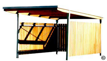 Carport Flachdach mit Seitenschutz